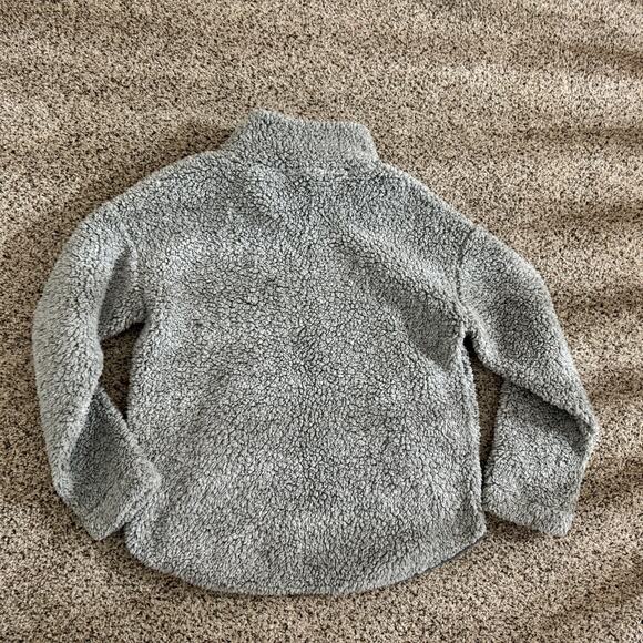 Women’s Sherpa Pullover Quarter Zip Grey Soft Sweater Old Navy - Picture 7 of 8